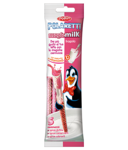 Трубочки для молока с наполнителем "Клубника" dolfin polaretti magic milk 30гр 5шт.