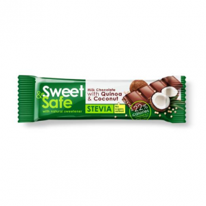 Молочный шоколад с кокосом и киноа Sweet & Safe без сахара 25гр