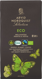 Кофе молотый органический Arvid Selection kahvi Eco reilu 450гр