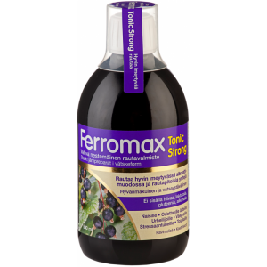  Препарат железа + экстракты трав (сироп со вкусом черной смородины) Ferromax rauta tonic strong 500мл