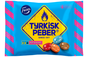 Остро-кислая лакричная карамель FAZER Tyrkisk Peber Hot & Sour 120гр