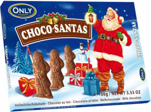 Шоколадные фигурки ONLY Choco Santas 100гр