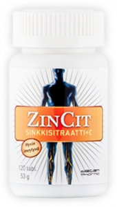 Цинк + С + экстракт шиповника Zincit sinkkisitraatti 120таб.