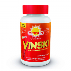  Жевательные таблетки для детей (клубника) Minisun Junior Vinski D3 10мкг 60шт.