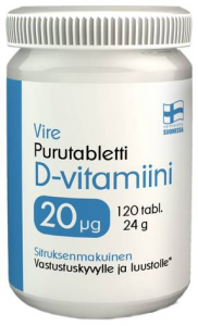 Жевательные таблетки Д3 (лимон) Vire vitamin D3 20мг 120таб.