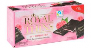  Шоколадные пастилки (малина) Royal Thins 200гр