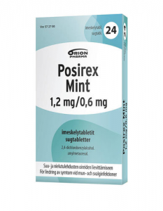 Пастилки для лечения боли в горле Позирекс (ментол), POSIREX 1,2 мг / 0,6 мг 24шт.