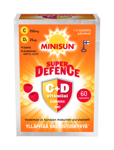 Комплекс для укрепления иммунитета C+D3, цинк и эхинацея (малина) Minisun Super Defence 60таб.