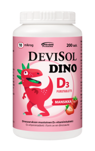 Витамин D 10 мкг (жевательные пастилки) Devisol Dino (клубника) 200шт.