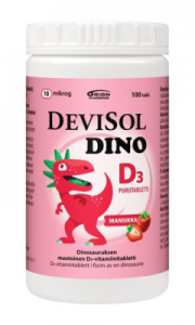 Витамин D 10 мкг (жевательные пастилки) Devisol Dino (клубника) 100шт.