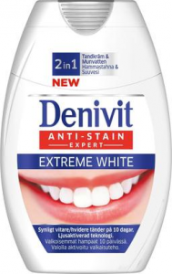 Отбеливающая зубная паста Denivit 2 в 1 Экстремальная белизна 75мл.