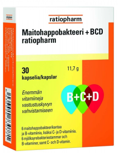 Молочнокислые бактерии +BCD MAITOHAPPOBAKTEERI RATIOPHARM 30кап.