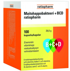 Молочнокислые бактерии +BCD MAITOHAPPOBAKTEERI RATIOPHARM 100кап.
