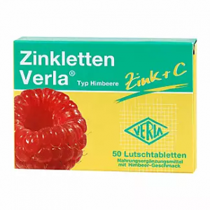 Цинк + C (малина) при простуде и гриппе Zinkletten Verla Himbeere 50шт.
