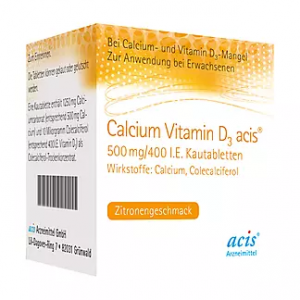 Витамин D3 10мкг и кальций 500 мг Acis жевательные таблетки, 100 шт.