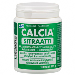  Кальций для суставов и костей CALCIA sitraatti 500мг+ D3 160табл.