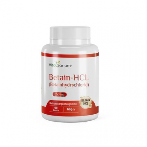 Бетаин 650мг VitaSanum Betaine HCL (бетаина гидрохлорид) 90шт.