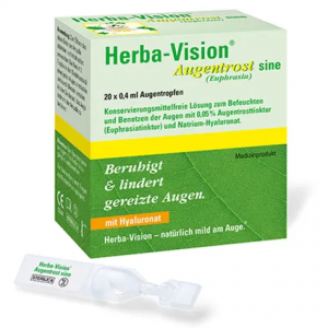 Капли для глаз (0,2 мг настойки очанки и 0,2 мг гиалуроновой кислоты)Herba-Vision 20шт. по 0,4мл
