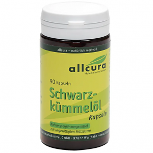 Масло черного тмина allcura Schwarzkümmelöl 500мг, 90 кап.