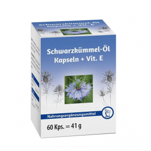 Масло черного тмина Schwarzkümmelöl + Vitamin E Kapseln 60кап.