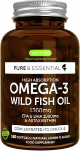 Рыбий жир Омега-3 (дикая рыба)1000мг + Астаксантин Igennus Ultra Pure 180кап.