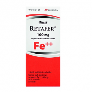 Железо (таблетки) RETAFER 100мг, 30табл.