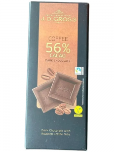 Тёмный шоколад J.D.Gross 56 % какао, с кофейной начинкой Premium 125гр