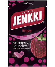 Жевательная резинка (лакрица-малина) Jenkki Enjoy Raspberry-Liquorice purukumi 100гр