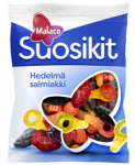 Ассорти жевательных лакричных и фруктовых конфет Malaco Suosikit Hedelmä-Salmiakki 230гр