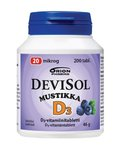 Жевательные таблетки D3 Devisol (черника) 20мкг, 200табл