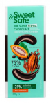 Горький шоколад Sweet & Safe 75 % "Stevia" cocao без сахара 90гр