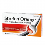Пастилки от боли в горле Strefen Orange, Стрефен (апельсин) 8,75 мг 16шт.