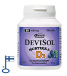 Жевательные таблетки D3 Devisol (черника) 50мкг, 200табл.