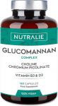 Комплекс для подавления аппетита (пиколинат хрома,B3 , D3, глюкоманнан)Nutralie Glucomannan Konjak 120шт.